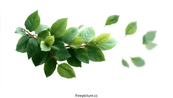 Green Leaves Branch in Motion