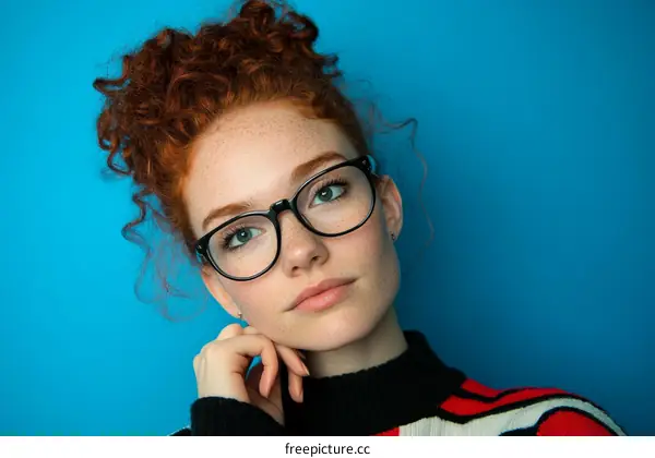 Closeup Portrait of a Thoughtful Young Woman