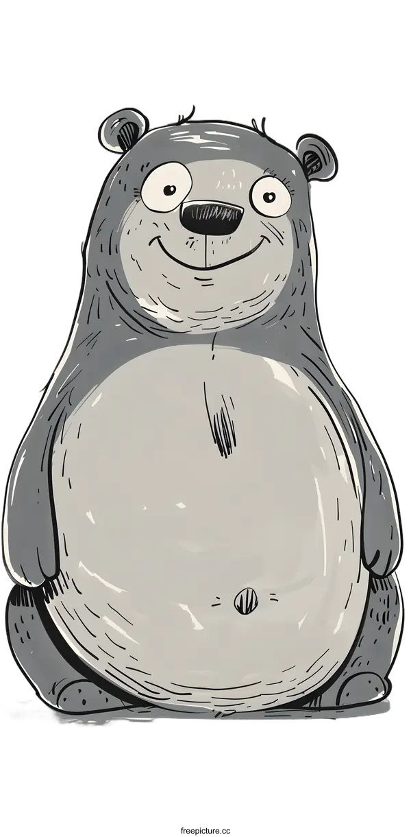 [Transparent Background PNG]Cute Cartoon Bear Illustration With Big Eyes