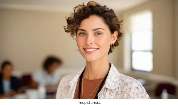 Smiling woman in a business meeting