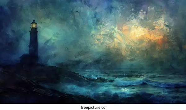 Lighthouse in a Stormy Night