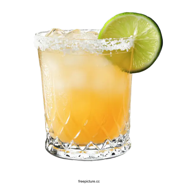 [Transparent Background PNG]Refreshing Cocktail with Lime Garnish