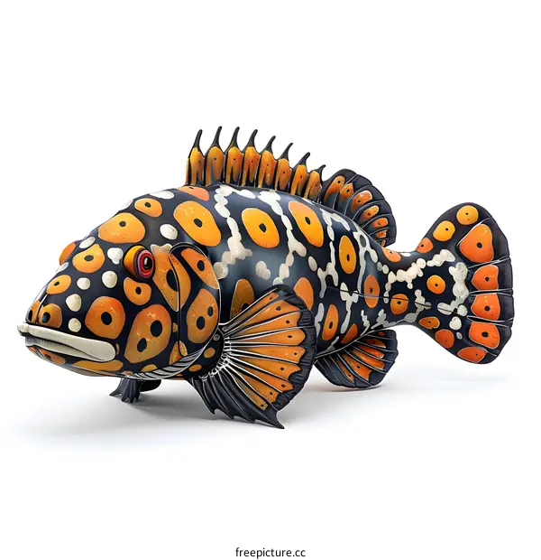 A Colorful Fish with Orange and Black Spots