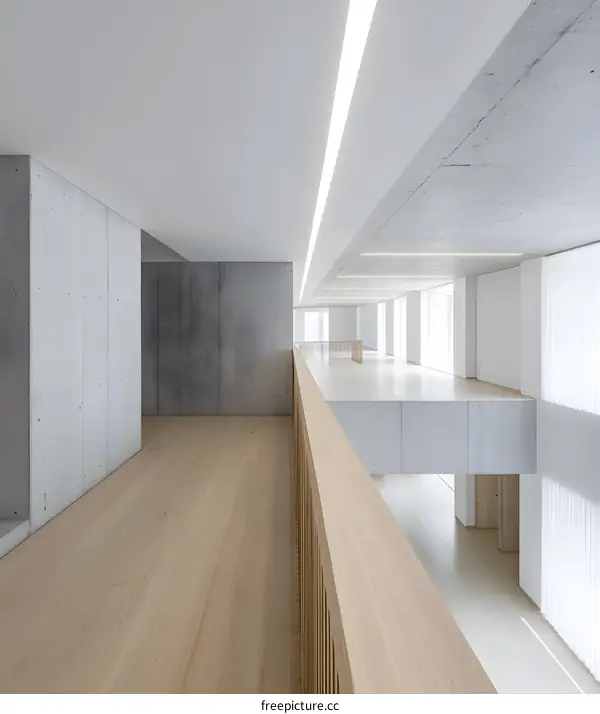 Modern Minimalist Concrete and Wood Balcony Design