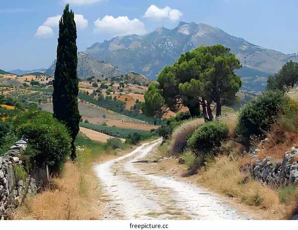 Rural road in southern Italy