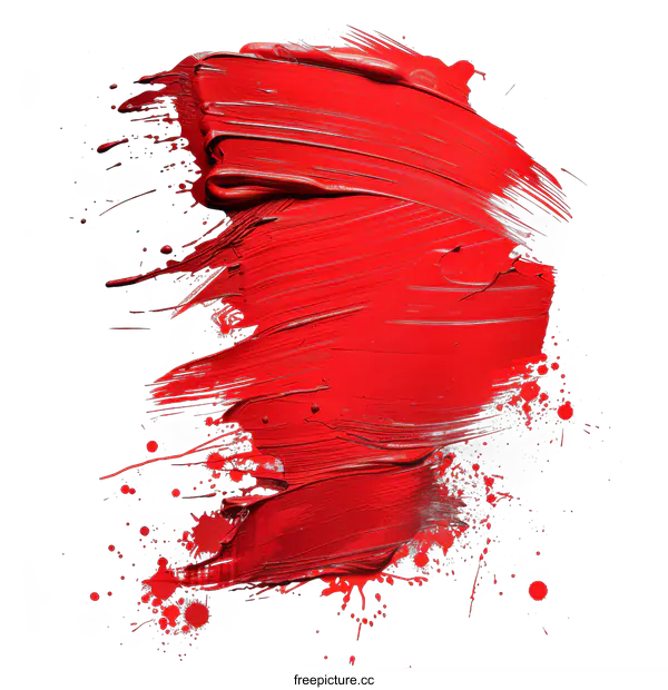 [Transparent Background PNG]Red Oil Paint Strokes