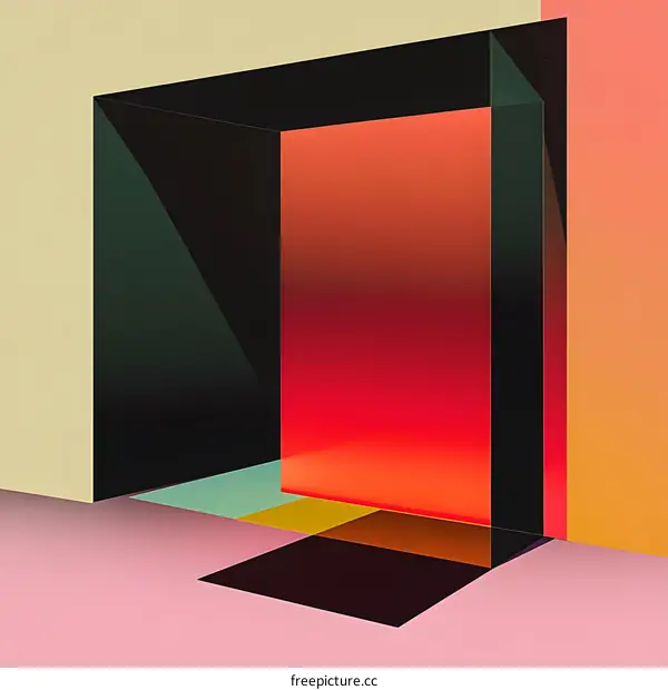 Abstract Geometric Shapes with Colorful Gradient and Shadows