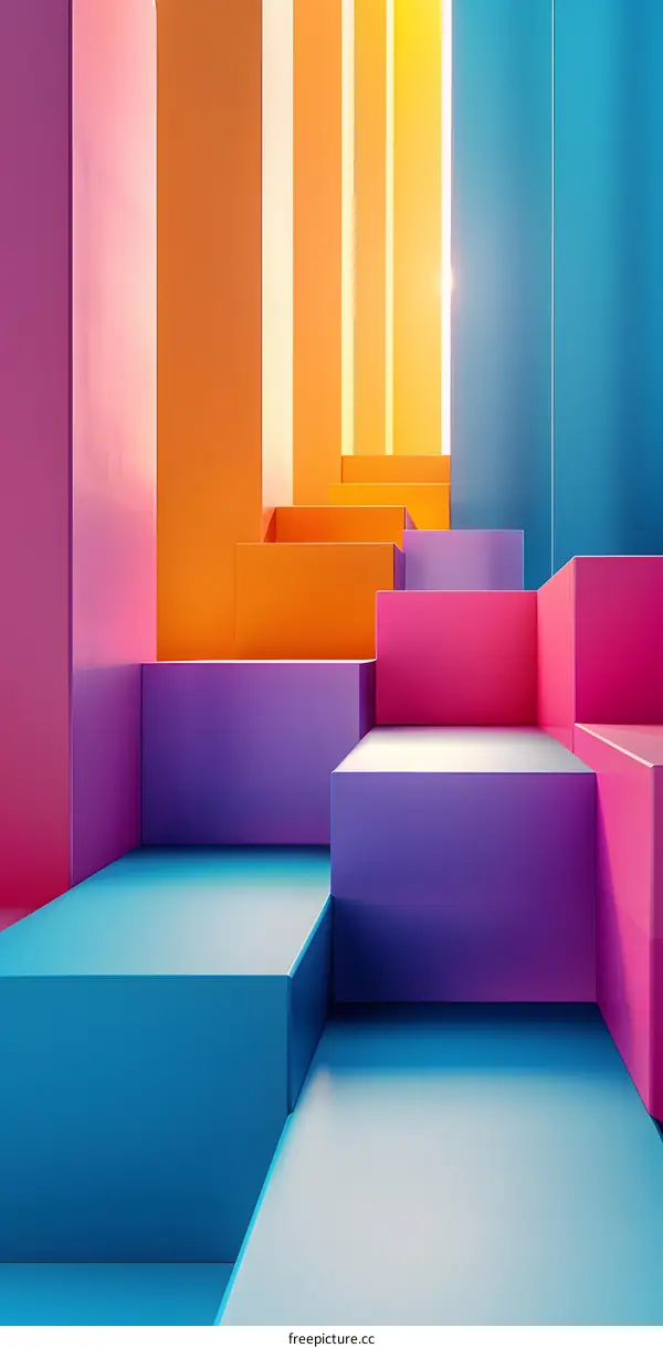 Abstract Colorful Geometric Shapes with Minimalist Design