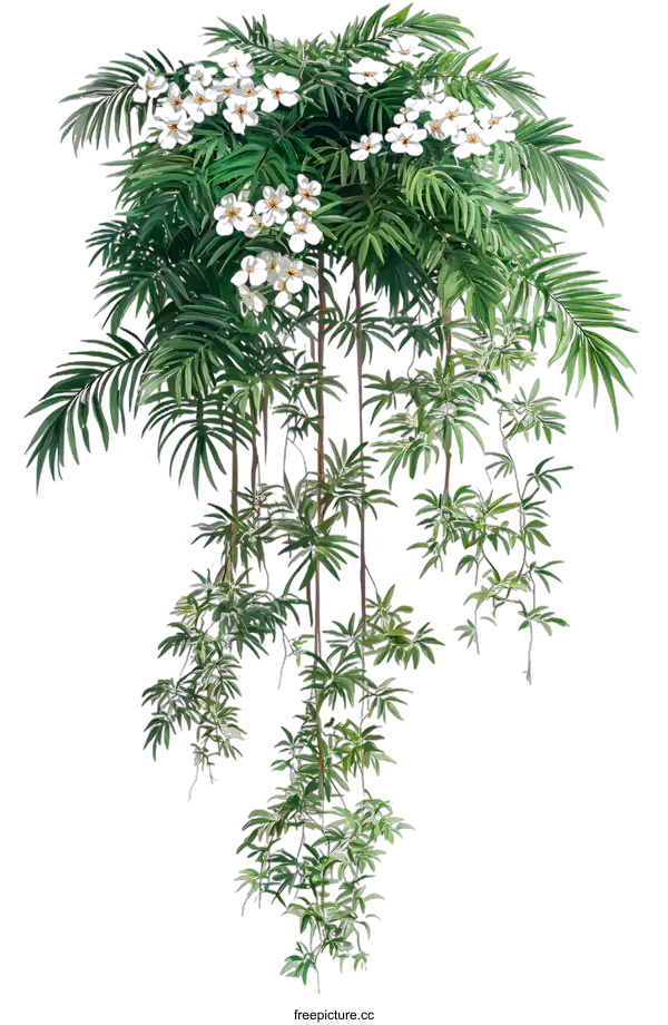 [Transparent Background PNG]Tropical Leaves Hanging from the Ceiling