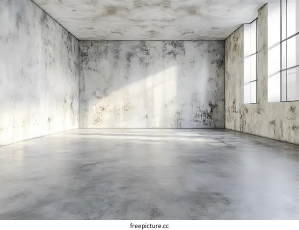 Empty Room with Concrete Walls and Window