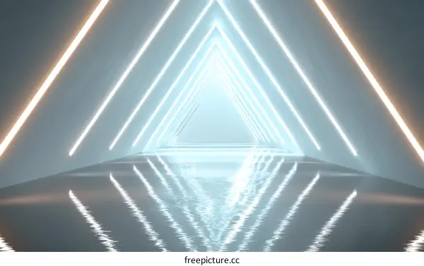 Abstract Neon Triangle Tunnel