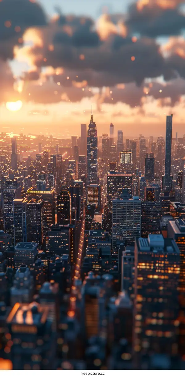 Sunrise over the City Skyline