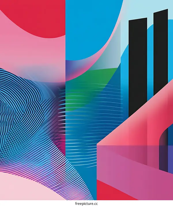 Abstract Geometric Shapes in Vibrant Colors