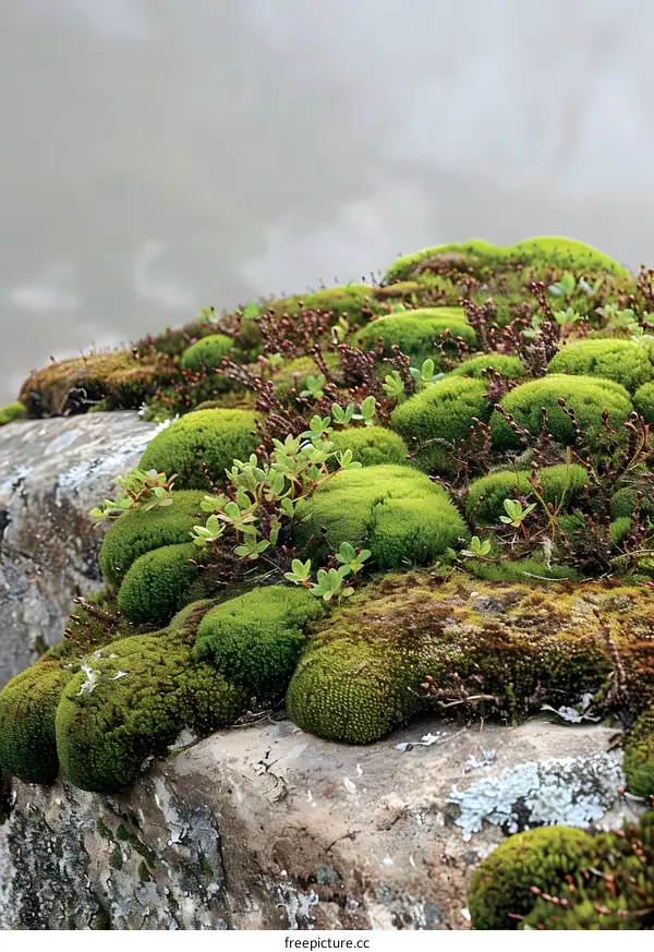 Green Moss on a Rock