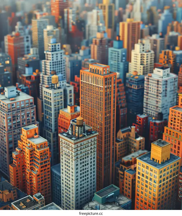 Buildings stand side by side in a populated city.