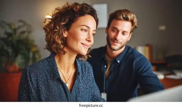 Business Colleagues Working Together in Office