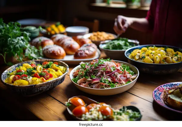 Table full of delicious food