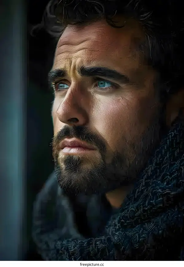 Portrait of a Bearded Man with Blue Eyes