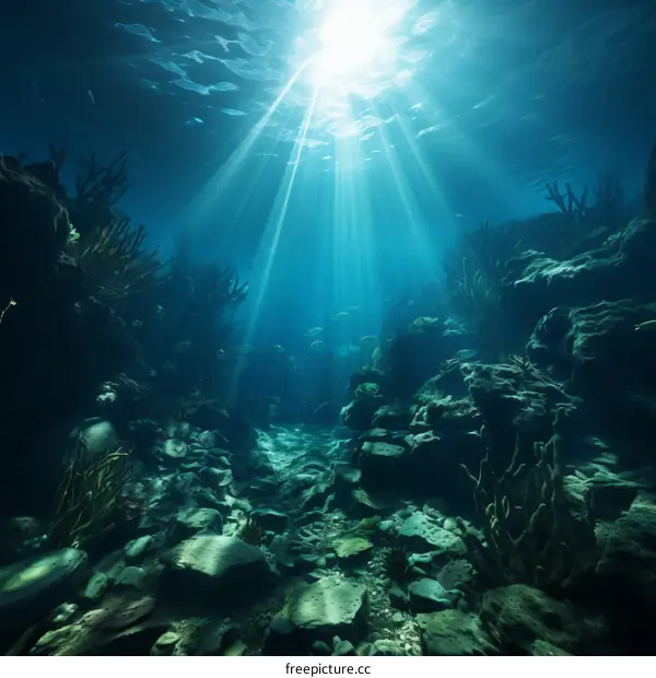 Underwater Ocean Sunlight