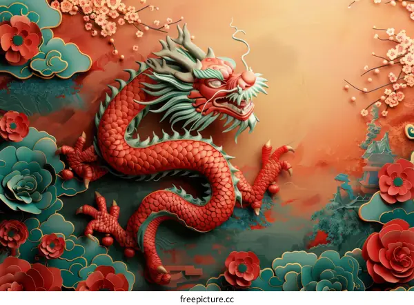 Red Dragon in a Fantastical Setting