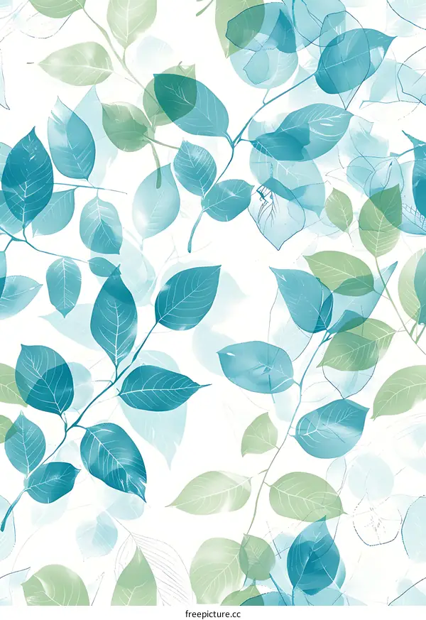 Green and Blue Leaf Pattern Background