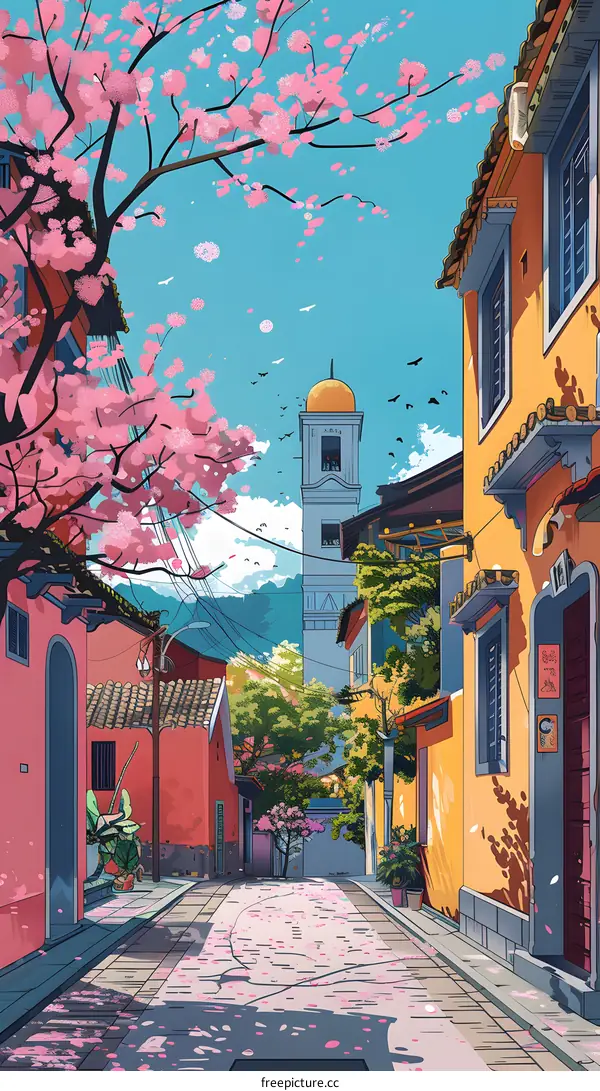 Springtime in the City with Cherry Blossoms