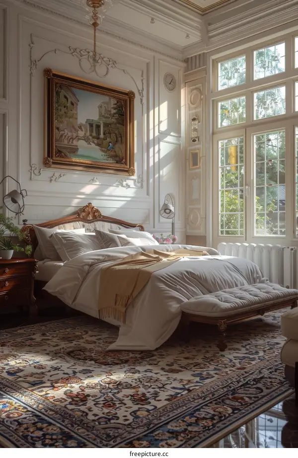 Elegant Bedroom Interior with Ornate Details