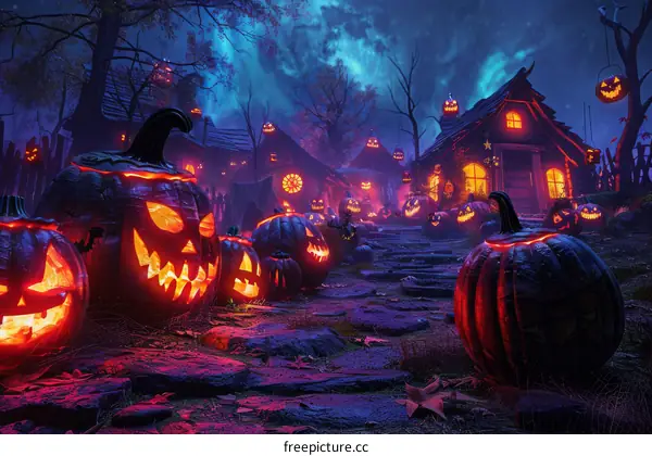 Halloween Pumpkin Village