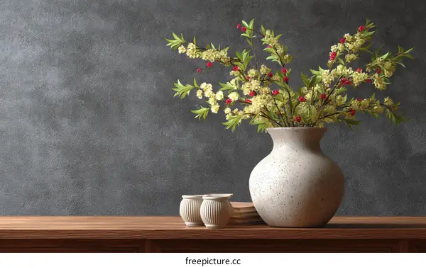 Elegant Floral Arrangement on a Wooden Table