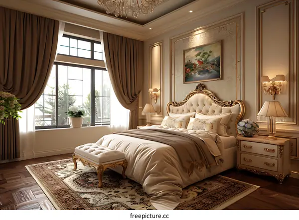 European-style luxury bedroom
