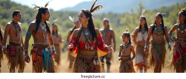 Native American Dancers in Traditional Dress