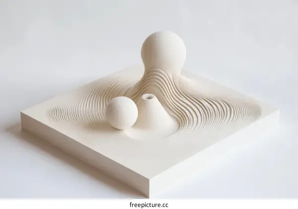 Abstract Sculpted Forms on a Square Base