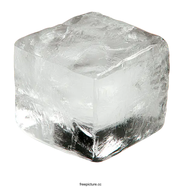 [Transparent Background PNG]Close-up Image of a Single Ice Cube