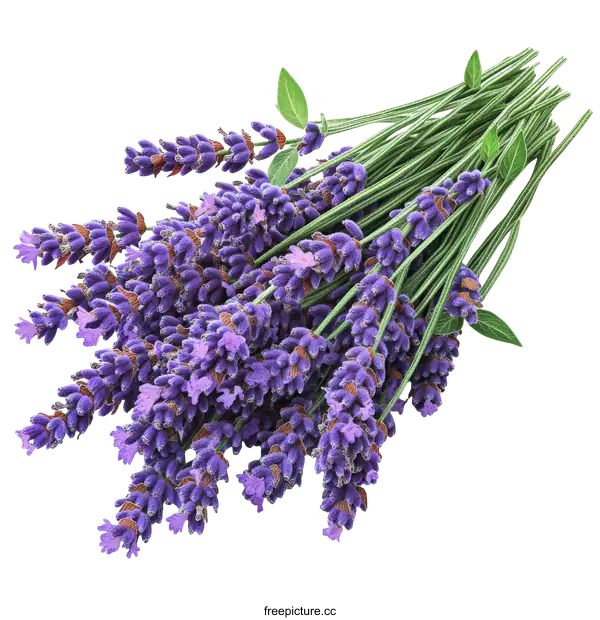 [Transparent Background PNG]Beautiful Bunch of Lavender Flowers on White Background