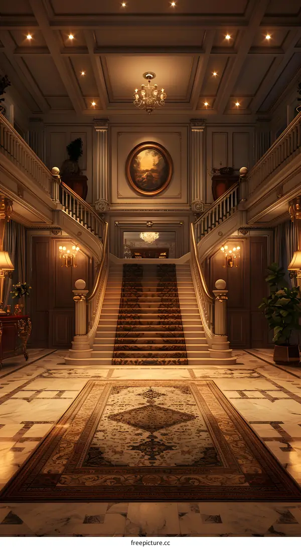Grand Staircase in a Luxurious Mansion