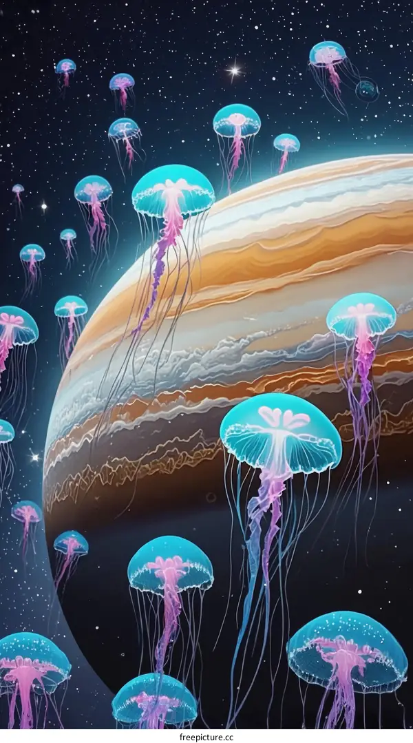 Celestial Jellyfish in Cosmic Space