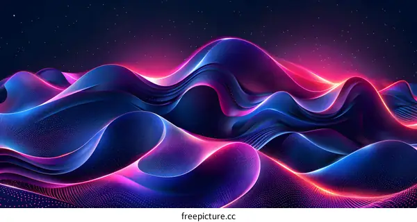 Abstract Neon Waves Background