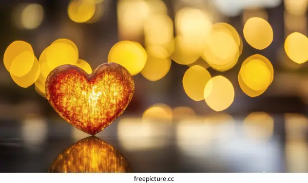 Illuminated Heart Shape Decorated with Festive Lights