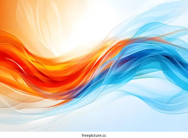 Abstract Blue and Orange Wave Background
