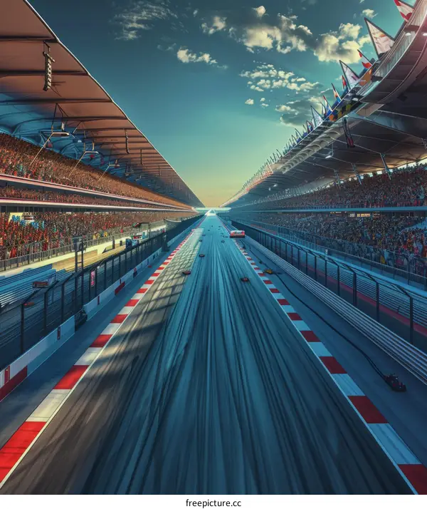 Formula One cars racing on a track