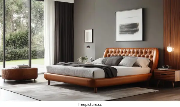 Modern Bedroom with Leather Furniture
