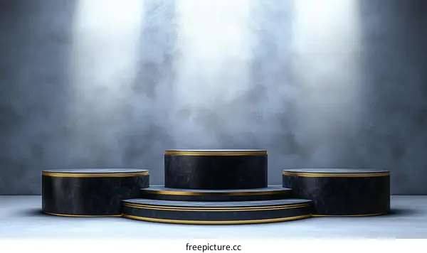 Elegant Black Marble Podium Display Setting