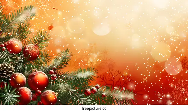 Christmas tree branch decorated for Christmas