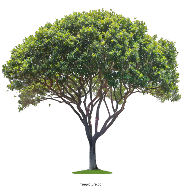 [Transparent Background PNG]Green Tree With Large Canopy Isolated On White Background