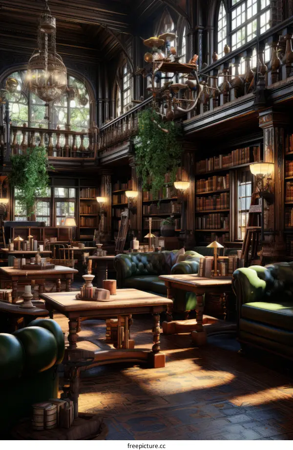 fantasy library interior