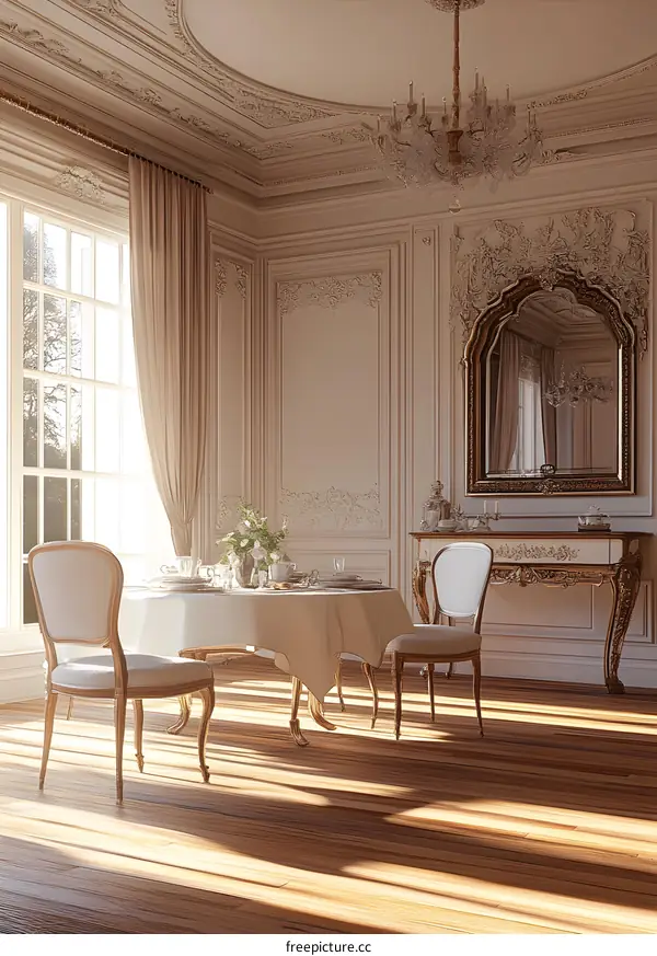 Elegant Dining Room Interior Design with Ornate Details