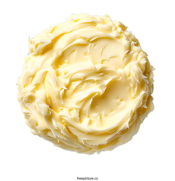 [Transparent Background PNG]Close up of Butter Curl on White Background