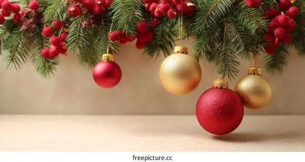 Christmas Decoration Ornaments with Fir Branches