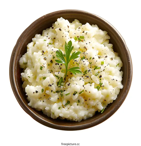 Bowl of Risotto with Parsley and Pepper
