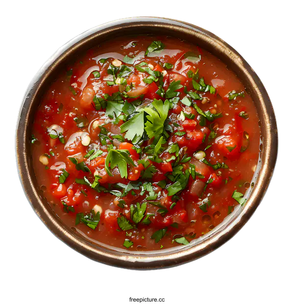 [Transparent Background PNG]Bowl of Salsa Isolated on White Background